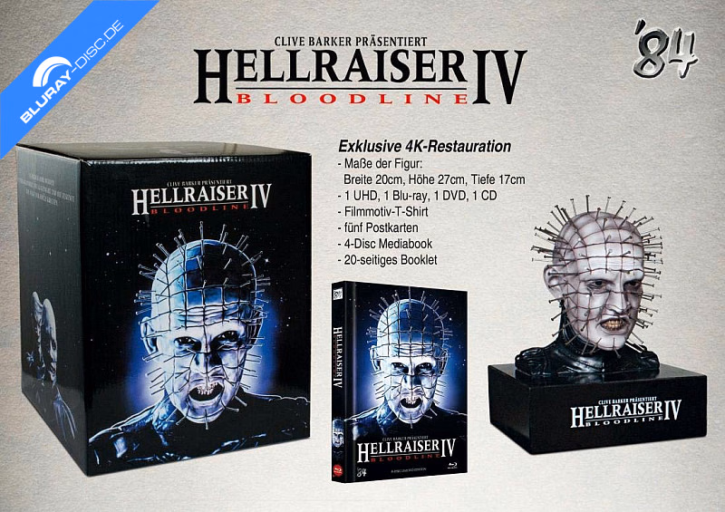 Hellraiser IV – Bloodline · DigiDreams Studios (Herausgeber) / 84 Entertainment (Vertrieb; in MediabookDB auch als Label genannt) · Eigenes Büsten-Set-Motiv (keine Cover-A–H-Gleichsetzung)