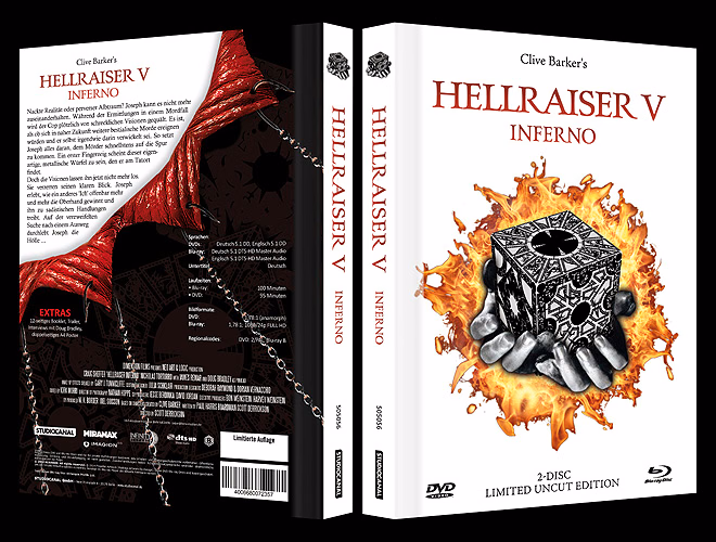 Hellraiser V – Inferno · Infinity Pictures / BMV Medien (Vertrieb); Fachmeldungen nennen auch StudioCanal · White, partieller Spotlack