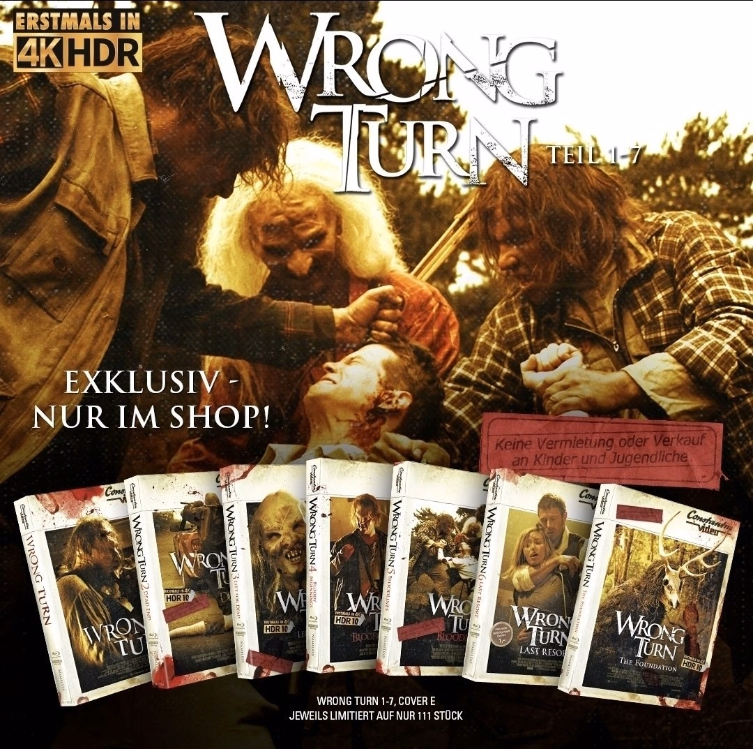 Wrong Turn · Teil 1–7 (4K Collection) · Nameless Media · Cover E – White Constantin Video Full Set