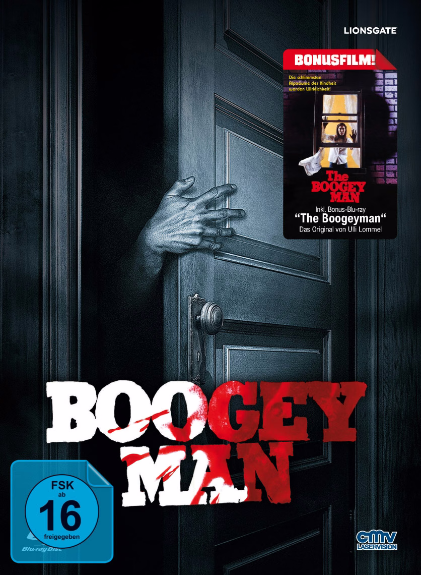 Boogeyman – Der schwarze Mann · cmv-Laservision · Erstes limitiertes 3-Disc-Mediabook (2021; EAN 4260403752883); exaktes physisches Originalmotiv der konkret genannten Ausgabe; keine Motivübertragung aus gleichnamigen Coverbuchstaben anderer Labels/Wellen.