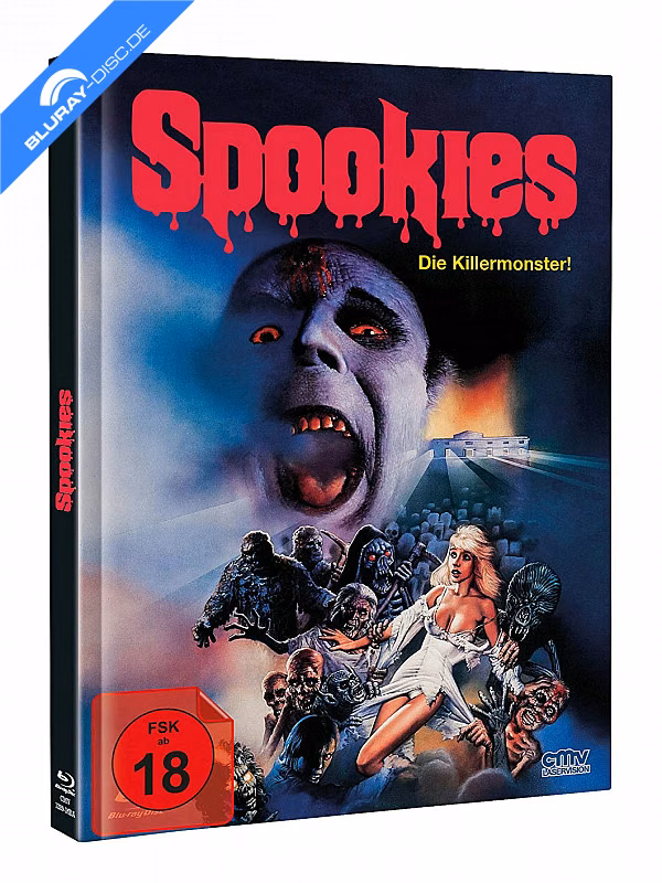 Spookies – Die Killermonster! · cmv-Laservision · ursprüngliches Mediabook 2021 – Cover A – exaktes Frontmotiv der unten genannten Einzelquelle zuordnen; andere Auflagen/Cover nicht übertragen