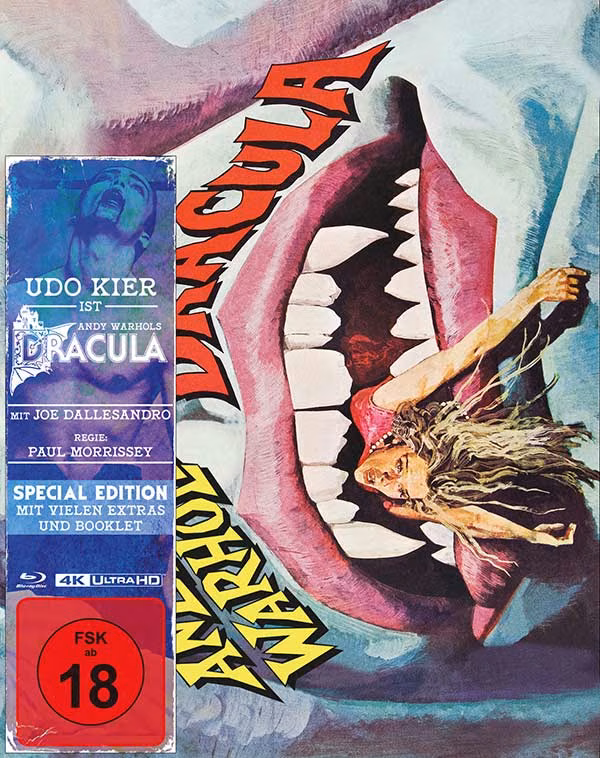 Andy Warhol’s Dracula · PLAION PICTURES · Mediabook A – 4K UHD + 2 Blu-rays. Originalmotiv zur genauen genannten Ausgabe recherchieren, keine falsche Schwestercover-Datei übernehmen.