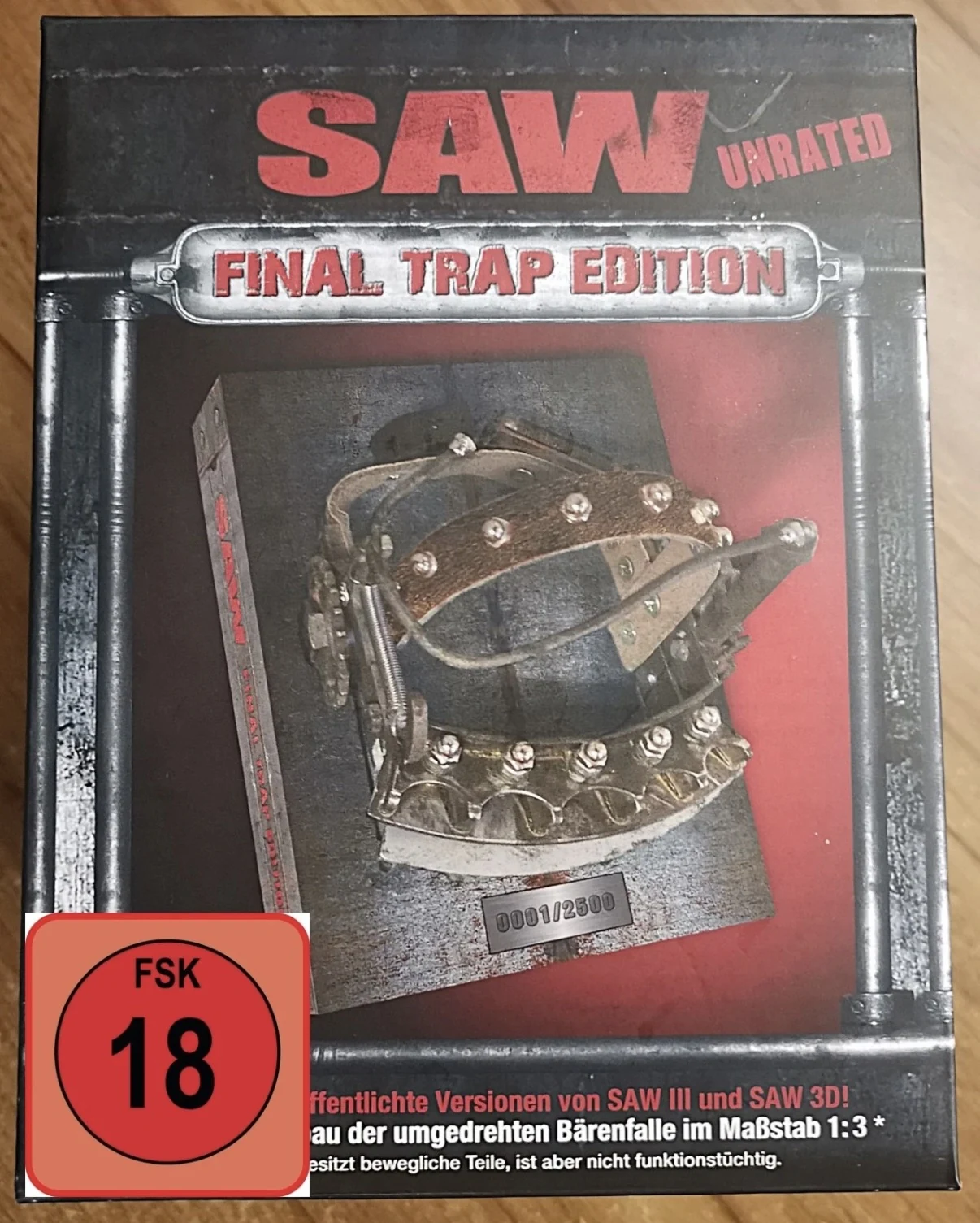 Saw · Teil I–VII (Kollektion) · österreichischer Vertrieb / NSM-Umfeld · Limited Final Trap Edition · Österreich · UNCUT