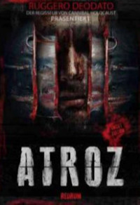 Atroz · Redrum Films · Cover B · blutiges Männergesicht hinter roten Metallstreben