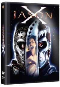 Jason X · Warner Home Video / Alphamovies · Erstauflage · wattiert mit J-förmigem Pappschuber
